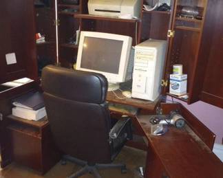 Command Center Office Desk, and Yesteryear Computer Equipment,