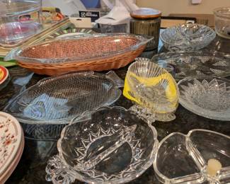 Glass serving dishes