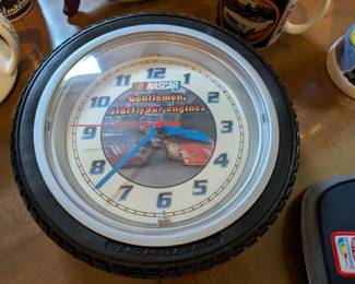 Nascar 'Gentlemen, start your engines' wall tire clock