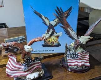 Eagles sculptures, one being Fiber Optic, tested & works!