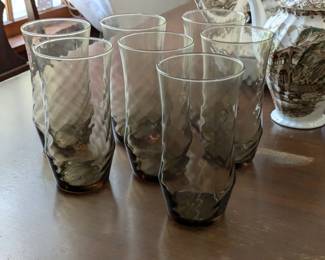 Vintage Swirl smoky brown tumblers