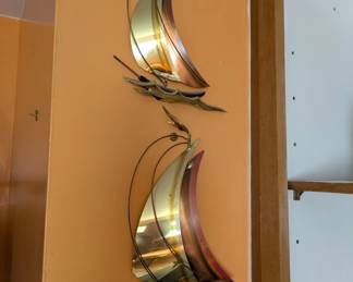MCM Sailboats Brass & Copper wall decor