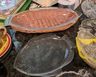Fish shaped glass dishes