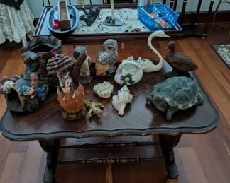 Side tables and decor figurines