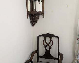 Antique corner wall shelf