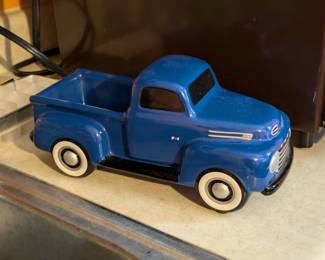 Vintage Teleflora Ford Blue pickup ceramic