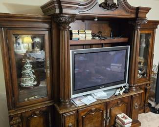 3 piece lighted Entertainment Center - sold whole or separately (combine side pcs for display cabinet) 