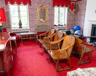 Set of six Johnstown Company library chairs