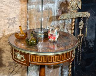 Pair of inlaid single-drawer side tables