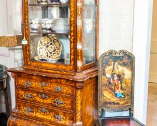 Antique Dutch marquetry cabinet