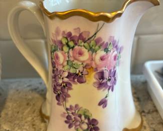 Habsburg-China Gold Rim/Floral Pitcher
