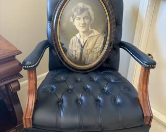 Tufted Blue Leather Executive Chair