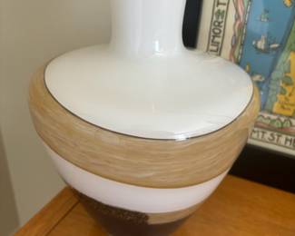 Nuova Coli Brown/White Glazed Terra Cotta Vase - Made in Italy