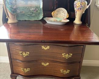 Mahogany Serpentine Front Secretary Desk