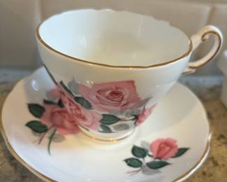 Regency Bone China Pink Rose Teacup & Saucer