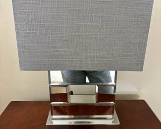 Gray Mirrored Modern Table Lamp