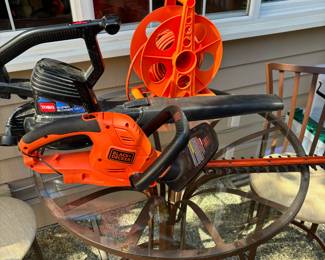 Black & Decker Electric Hedge Trimmer, Toro Super Blower/Vac, Extension Cord & Reel