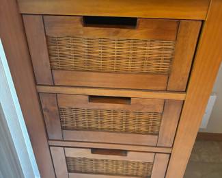  Three Drawer Cabinet/Side Table with Rattan Front Drawers