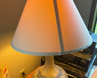 Mid Century Two Tone Brown Ceramic Lamp