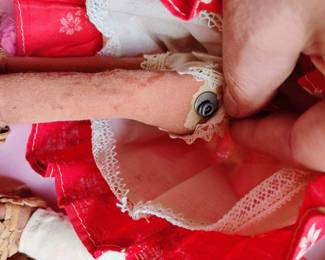 Pair of Mexican Oil Cloth Folk Art Dolls