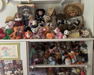 Assortment of Dolls & Beanie Babies