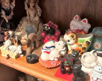 Large Assortment of Cat Figurines
