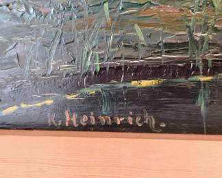 Framed Landscape/Mountainscape Painting by K. Heinrich