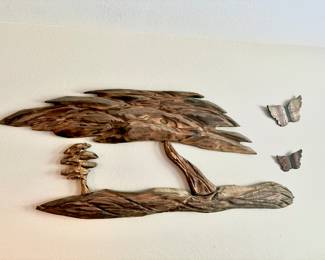 Carved Drift Wood Ginkgo Tree Wall Decor