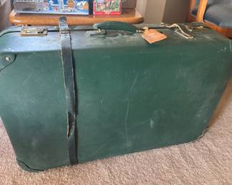 Circa 1950's Green Suitcase