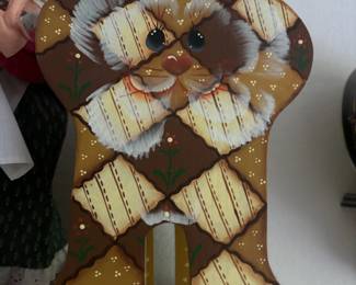 Folk Art Patchwork Cat Stool