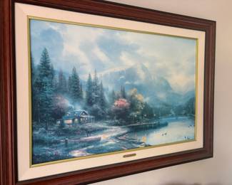 Framed Canvas Print "Beginning of A Perfect Day" by Thomas Kinkade