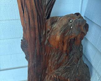 Wood Carved Bear Statue