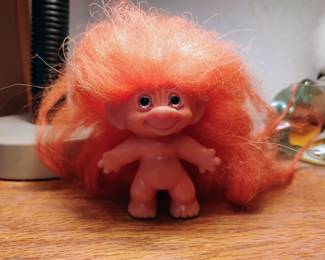Circa 1960s-1970s Troll Doll with Orang Hair