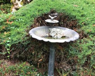 Two Tier Metal Bird Bath