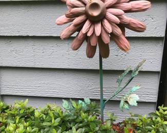 Pink Flower Garden Stake