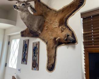 Deer and bear rug