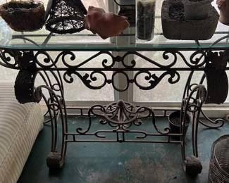 Wrought Iron/Glass Table $100