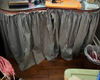 Glass Top Skirted Vanity Table - $50
