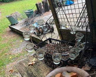 Metal, planter and votive holder - $20