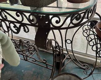 Wrought Iron/Glass Table $100