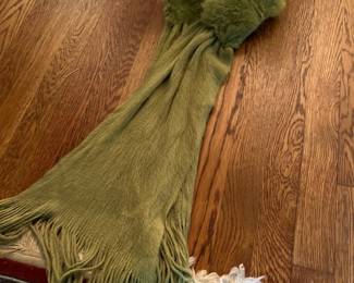 Real Fur Collared - Green Scarf - $40