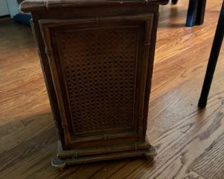 Vintage Bamboo Plastic Trash Can - $10