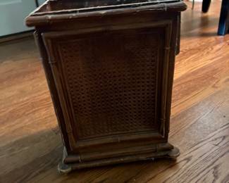 Vintage Bamboo Plastic Trash Can - $10