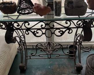 Wrought Iron/Glass Table $100