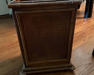 Vintage Bamboo Plastic Trash Can - $10