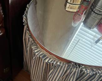 Glass Top Skirted Vanity Table - $50