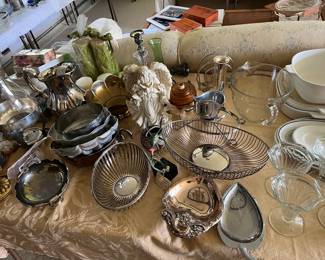 SILVER PLATE & FIGURINES