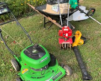 LAWN BOY MOWER, TILLER, BLOWER, WHEEL BORROW, LINE TEMMER