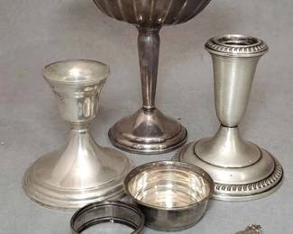 LM002 Sterling and Weighted Sterling Candleholders
