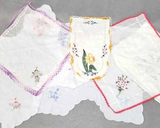 LM044 Embroidered Linens, Hankerchiefs